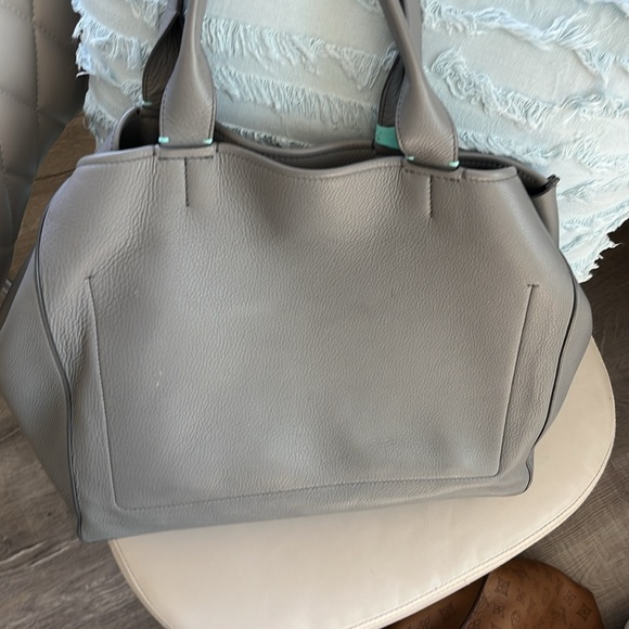 Tiffany Gray Leather Tote Bag - Picture 5 of 6